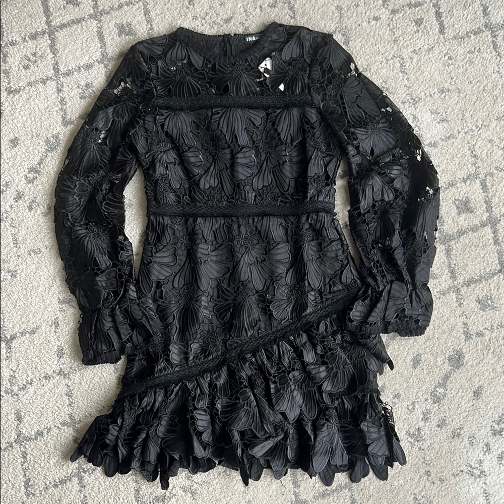 INA Floral Lace Long Sleeve Dress